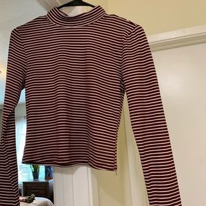 Burgundy stripped top